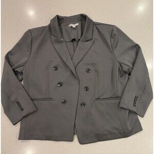 Cato 1946 Fashions Women’s Grey Double-breasted Blazer Notches Lapel XL